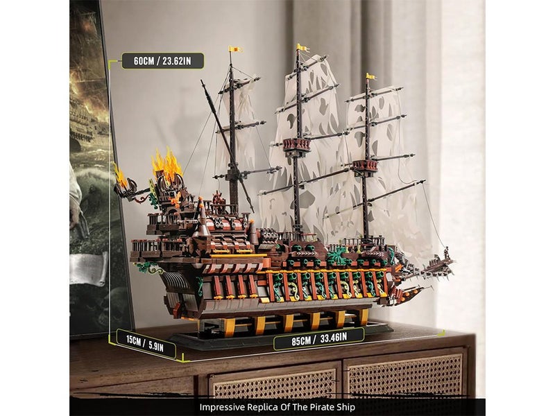 Pirate Ship Building Toy, MOC Flying Dutchman Model Ship Boat, Toy Building Sets Carousel 2