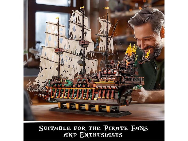 Pirate Ship Building Toy, MOC Flying Dutchman Model Ship Boat, Toy Building Sets Carousel 7