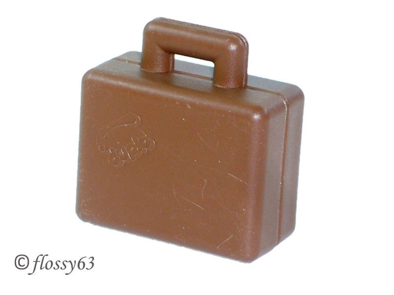 ®™DUPLO - Brown Suitcase, Duplo Rabbit Logo on Front & Back ~Retired 2002~ Carousel 1