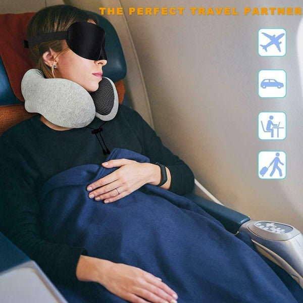 NEW 3Pcs Portable Travel Pillow Set with Carry Bag Carousel 8