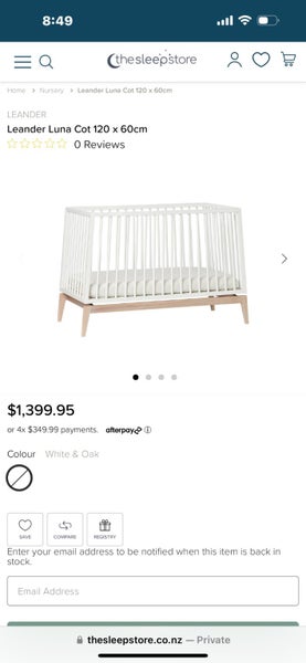 Leander Luna cot-mattress & protector & bumper RRP $2250 Carousel 13