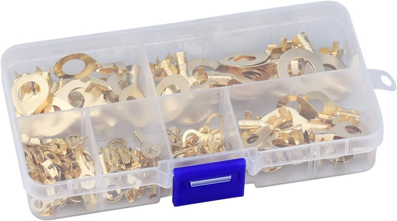 150pcs M3 M4 M5 M6 M8 M10 Copper Ring Terminal Assortment Kit Carousel 6