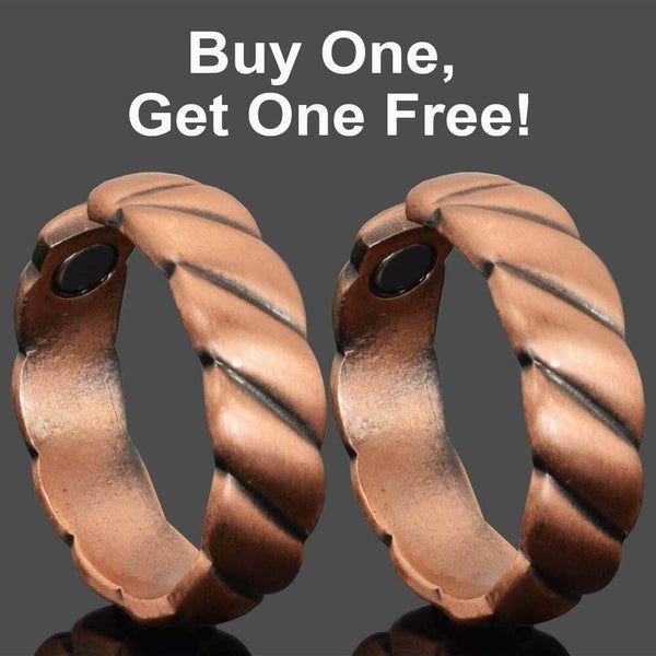 2 x Pure Copper Magnetic Rings for Women Arthritis Pain Relief SET OF 2-(BR1-M) Carousel 2