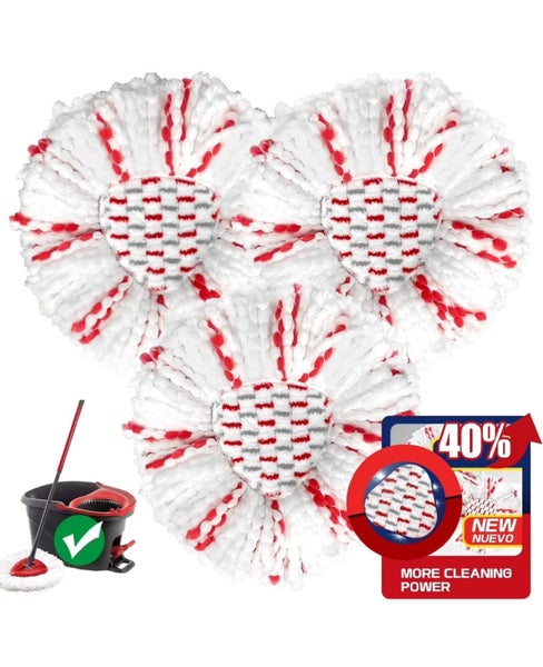 3x Replacement Microfiber Mop Head Easy Clean Wring Refill For O-Cedar Spin Mop Carousel 1