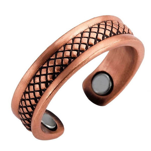 2x Copper Magnetic Rings Joint Pain Relief Natural Anti-inflammatory One Size... Carousel 2