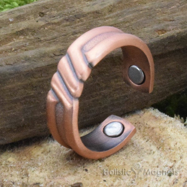 Mens Copper Magnetic Rings SET OF 2 Arthritis Joint Pain Healing One Size -SR Carousel 1