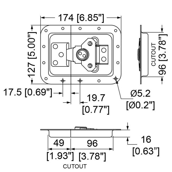 Penn Elcom - L925/525Z - Large Latch in Plain Dish Carousel 2