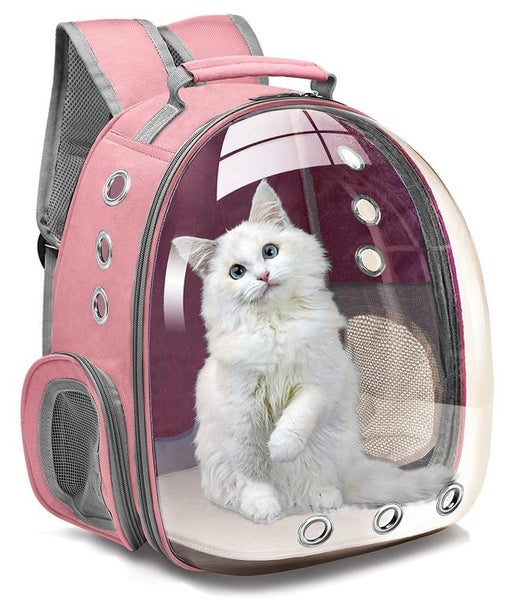 Cat Transparent Bubble Backpack Carrier-Pink Carousel 2