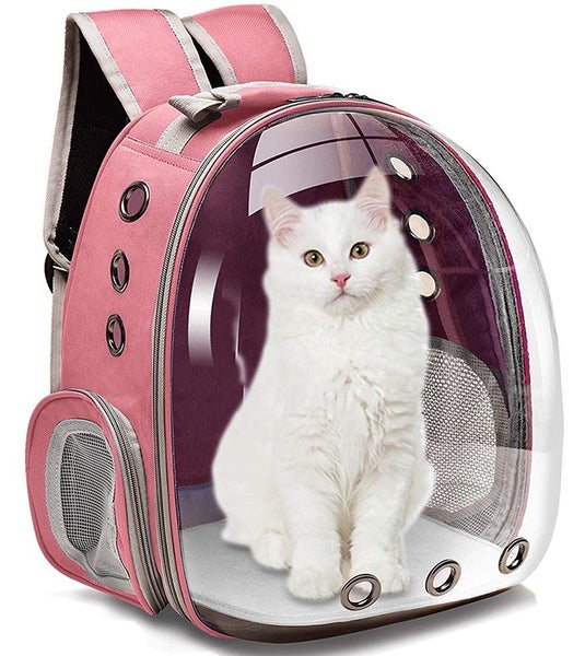 Cat Transparent Bubble Backpack Carrier-Pink Carousel 4