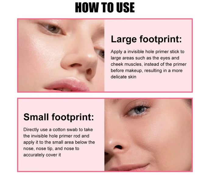 Invisible Pore Primer Stick Pore Eraser - Waterproof Primer Makeup Foundation Carousel 9