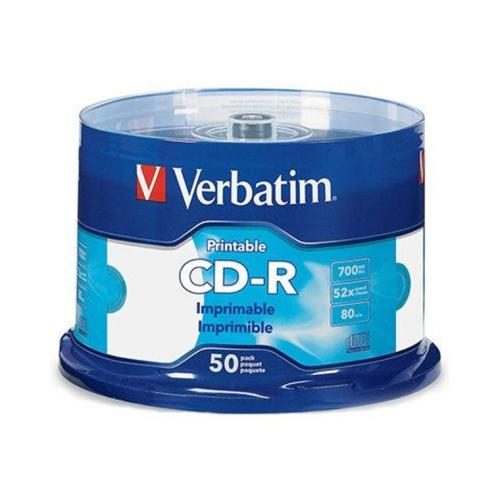 Verbatim 41908 CD-R 700MB 50Pk White InkJet 52x [41908] Carousel 1