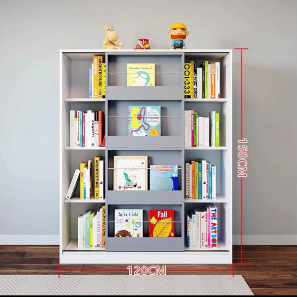 **Clearance Special***Sliding Door with Display Surface Bookshelf-120*150CM Grey Carousel 1