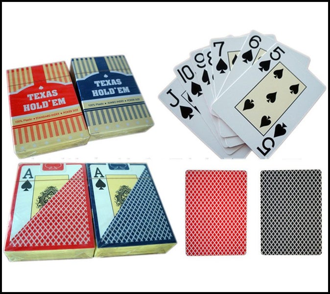 2 Packs * TEXAS HOLD'EM POKER Quanlity Waterproof Plastic Playing Cards Carousel 2