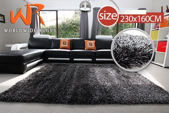 $1 reserve auction - Storm Black Rug 2.3x1.6m Carousel 1