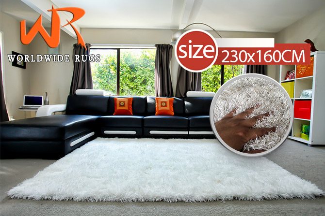 $1 reserve auction - Storm White Rug 2.3x1.6m Carousel 1