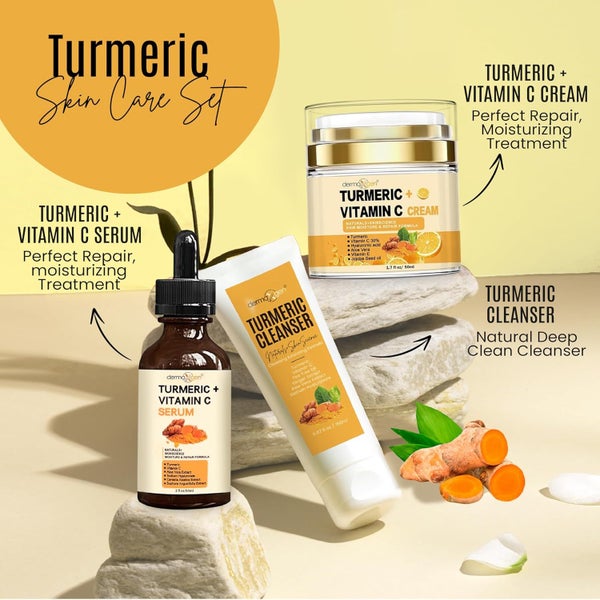 Turmeric Complete Facial Care Kit - Organic Glowing Skin Anti-Aging, rejunate62864739748865117