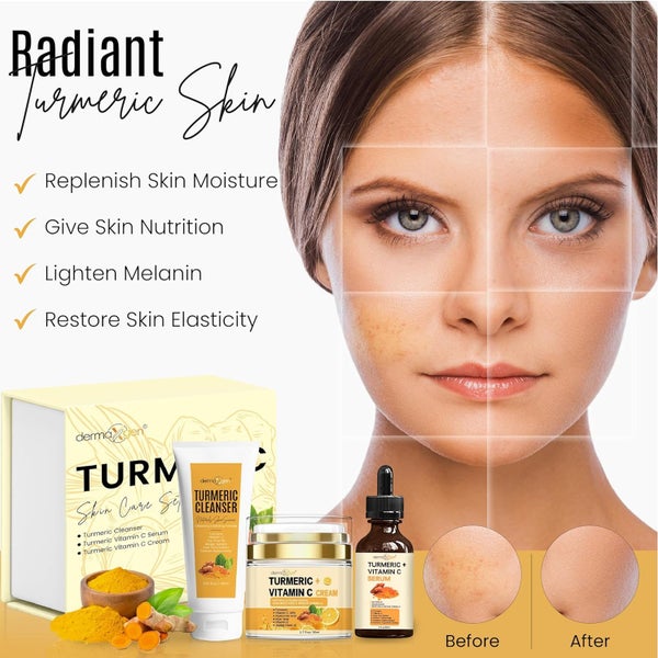 Turmeric Complete Facial Care Kit - Organic Glowing Skin Anti-Aging, rejunate62864739748865113