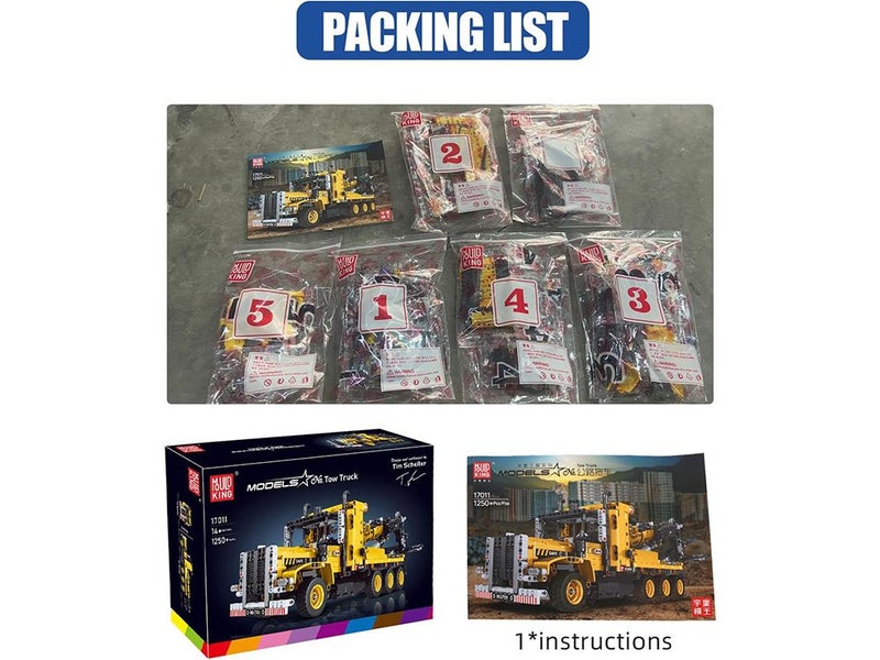 Heavy-Duty Tow Truck Building Toy Set, Technology MOC Road Trailers Building Carousel 2