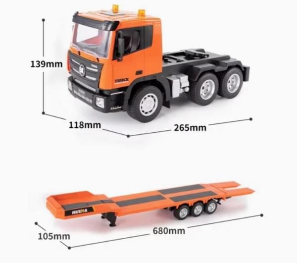 HuiNa 1/24 Truck & Transporter Trailer R/C with Excavator R/C Complete **NEW** Carousel 2