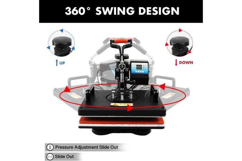 Heat Press Machine 5 in 1 Sublimation Printing 38×30cm Carousel 1