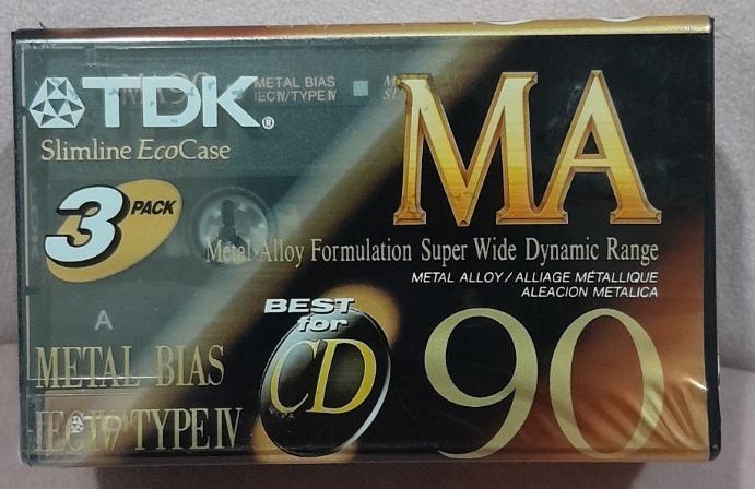 3-PACK TDK EXCELLENCE! MA90 Type IV (Metal) Blank Audio Cassette Tape - new Carousel 1