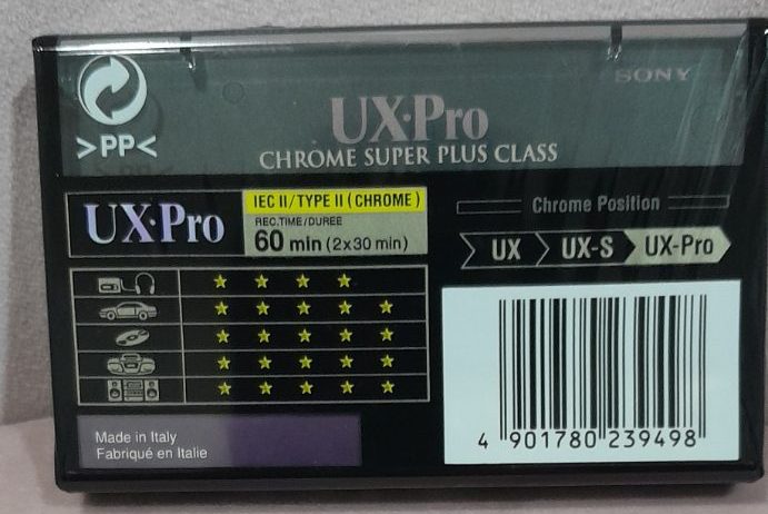 Late 1990's Quality! Sony UX-Pro 60 min (Type II) Blank Audio Cassette Tape -new Carousel 2