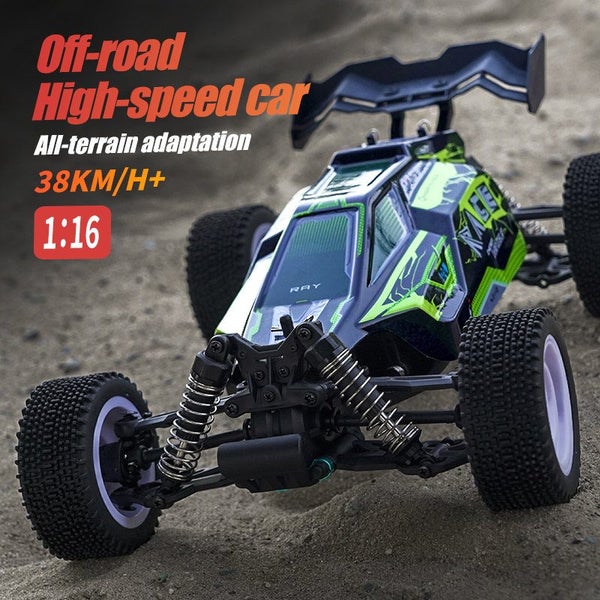 1:16 Remote Control Car 2.4GHz High Speed 38KM/H Electric Car 4WD Off Road-Green Carousel 2