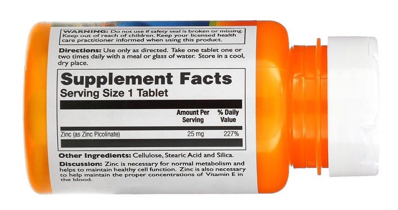 2X Thompson ZINC PICOLINATE 25 mg 60 Tablets - E0128 Carousel 2
