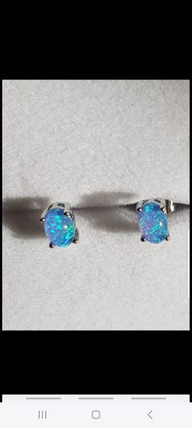 Genuineblue opal, silver, stunning!! New last pair Carousel 1