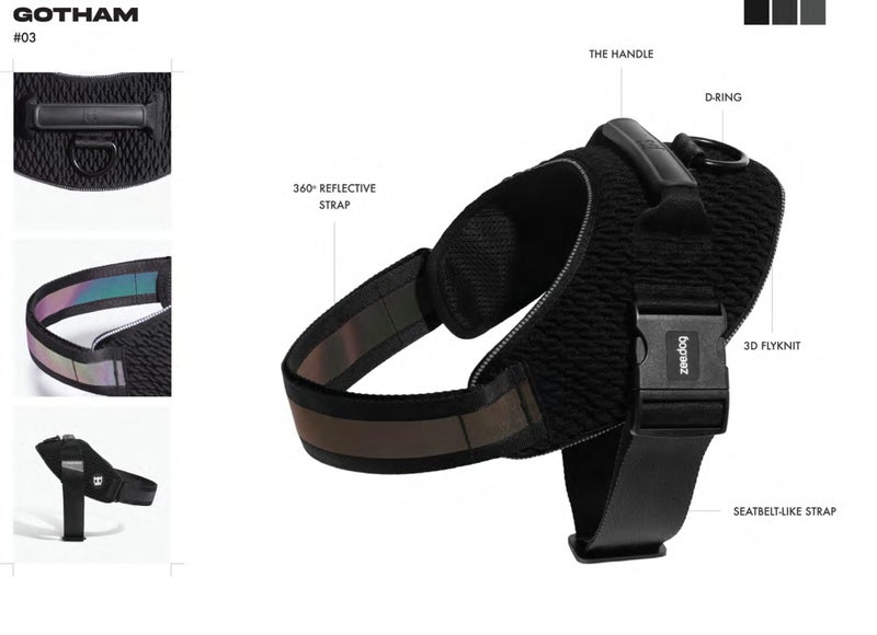 ZEE.DOG FLYHARNESS - GOTHAM BLACK - SIZE 4 Carousel 1