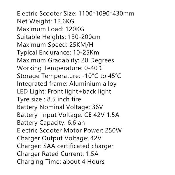 Portable Electric Scooter W SEAT Kids Adult Foldable 250W 25KM/H 8.5inch E Bike Carousel 14