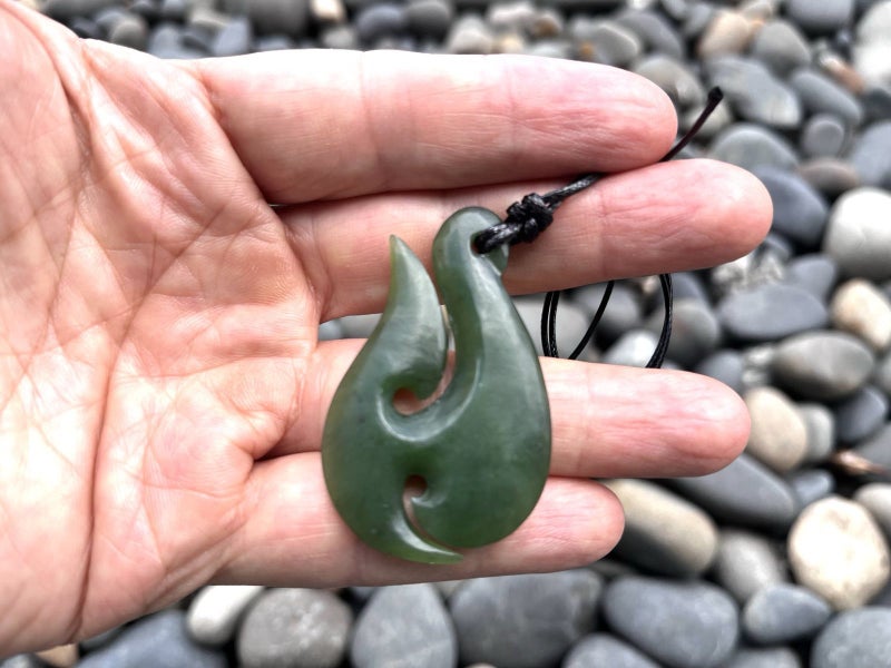 Greenstone Nephrite Jade Maori Pendant Carving Matte Polished Carousel 2