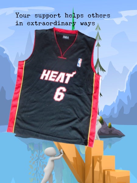 Miami Heat Basketball Singlet – Number 6 James, Black, Red, Yellow, White Carousel 1