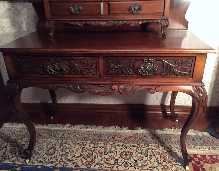 Very ELEGANT and UNIQUE ENGLISH VICTORIAN Art Nouveau MIRROR DRESSING Table Carousel 2