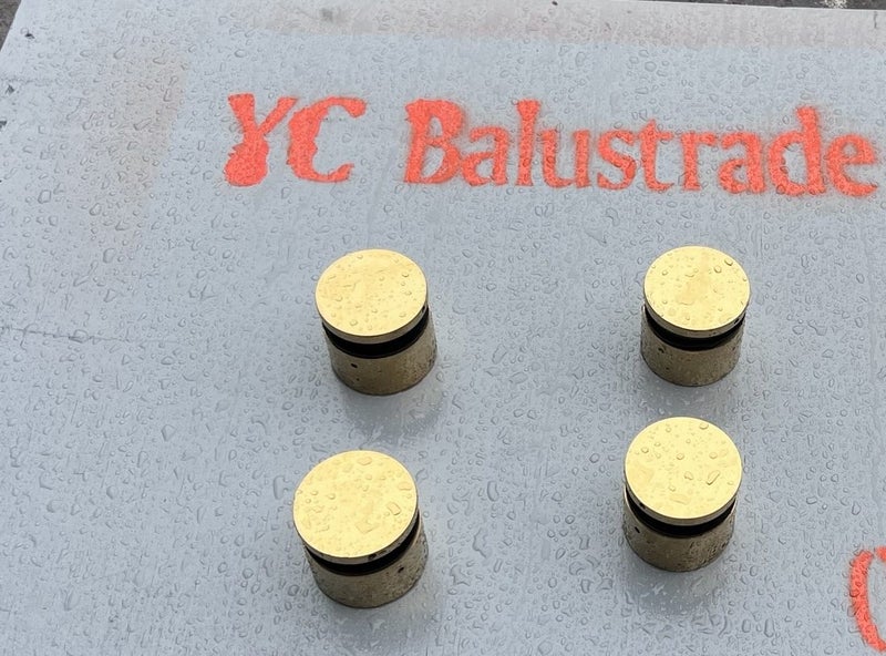 316 S/S Disc Fitting for Glass Balustrade; gold face Carousel 1