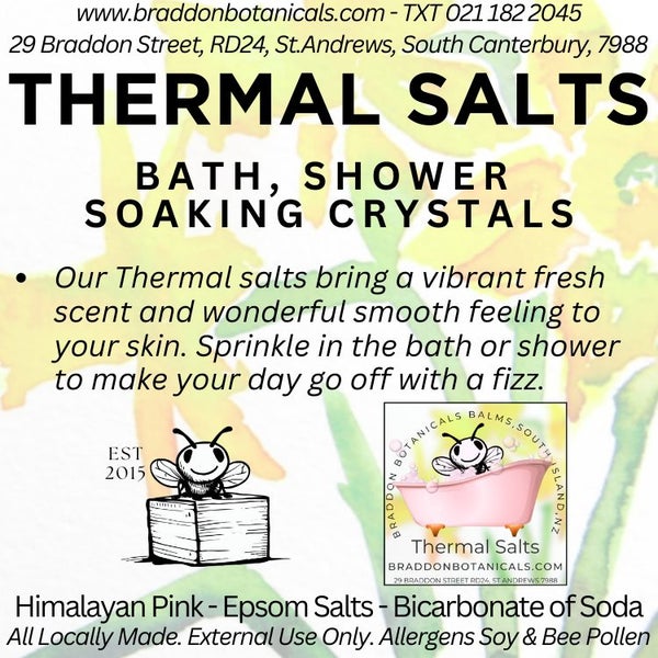 Relaxing Rose Petal Bath, Shower and Foot Salts - Braddon Botanicals Carousel 2