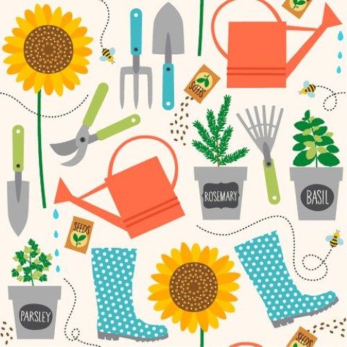 Luncheon Napkin -Gardening Carousel 1