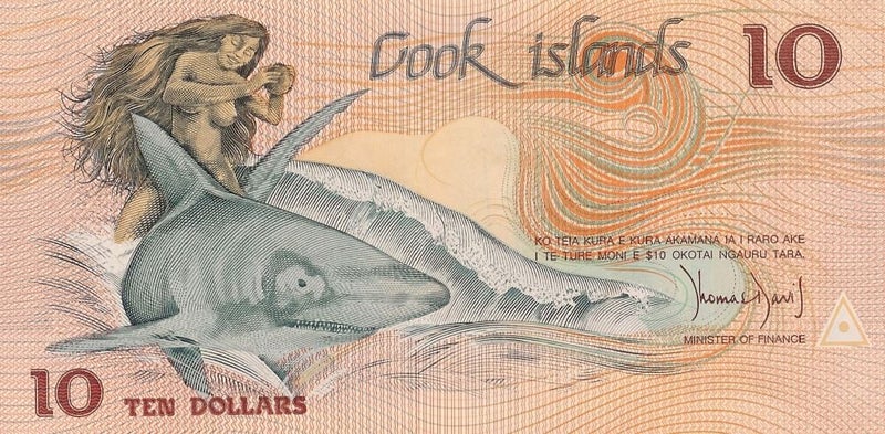 COOK ISLANDS 1987 $10 banknote aUNC Carousel 2