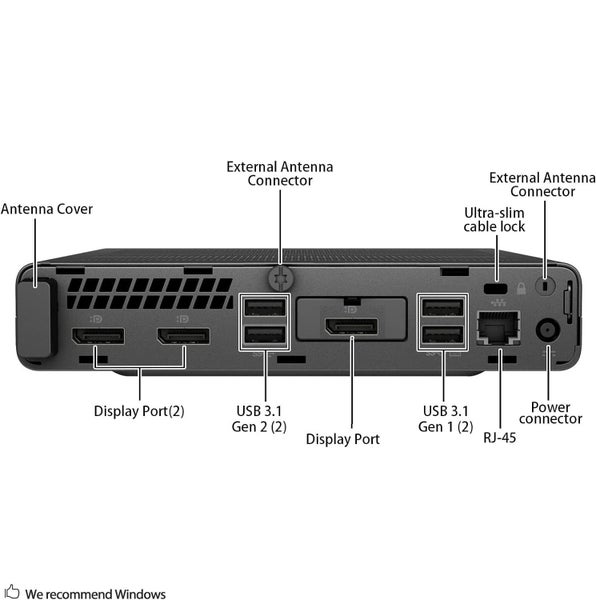 HP EliteDesk 800 G3 35W Mini PC i5 8GB 256GB SSD WiFi W11 Pro Off-Leased 3mWarr Carousel 2