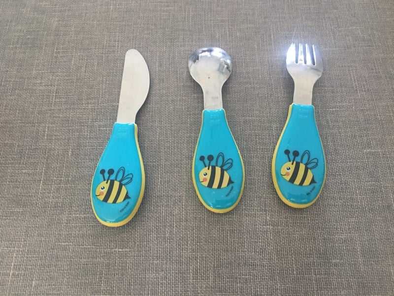 BUMBLE BEE TODDLER KNIFE FORK & SPOON SET Carousel 2