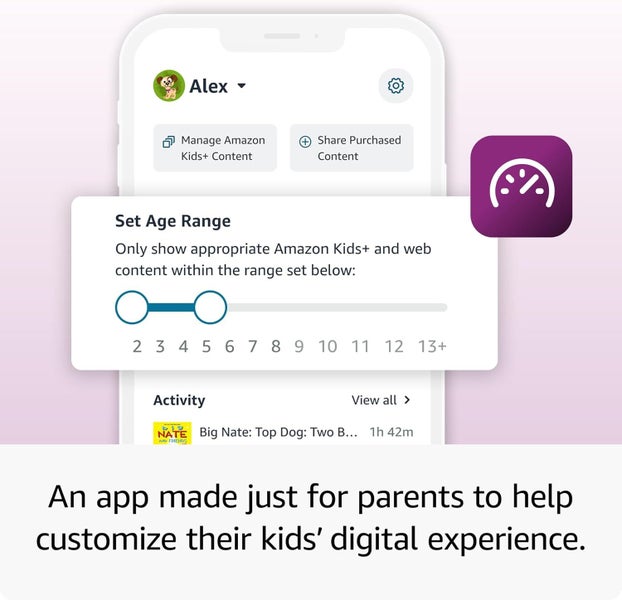 Amazon Fire 7 Kids 2024 - Purple 16 gig Age 3+ Carousel 3