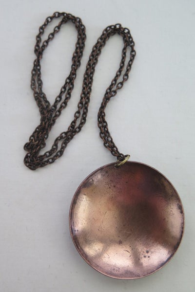 VINTAGE 1960-70'S ENAMEL ON COPPER PENDANT AND CHAIN Carousel 3