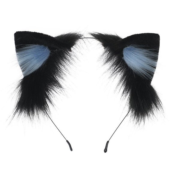Lolita Faux Fur Cat Ear Headband – Plush Anime Costume Hair Hoop Carousel 1