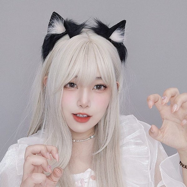 Lolita Faux Fur Cat Ear Headband – Plush Anime Costume Hair Hoop Carousel 2