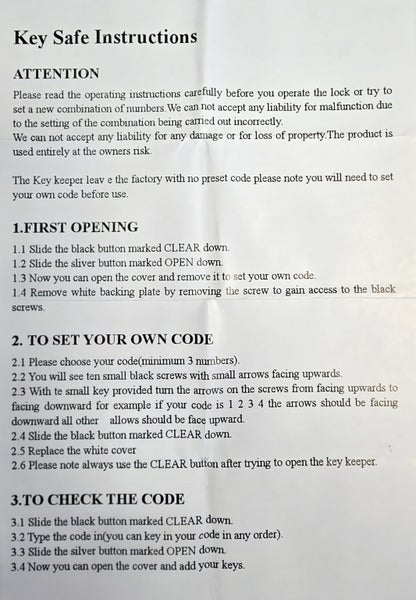 XCEL Wall Mounted Combination Lock Box Key Safe Carousel 3