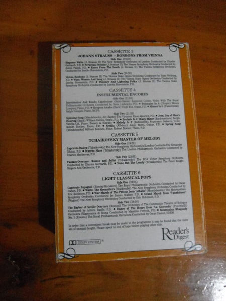 Readers Digest Golden Sounds from the Classics X 6 cassettes Carousel 7