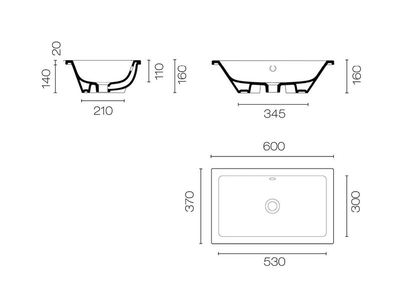 Kube X 60 Inset/Undermount Basin Matt White *Second* Was $1099 Carousel 8
