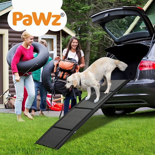 Pawz Dog Ramp For Car SUV Pet Dog Stairs Steps Ladder Travel Foldable Portable Carousel 10