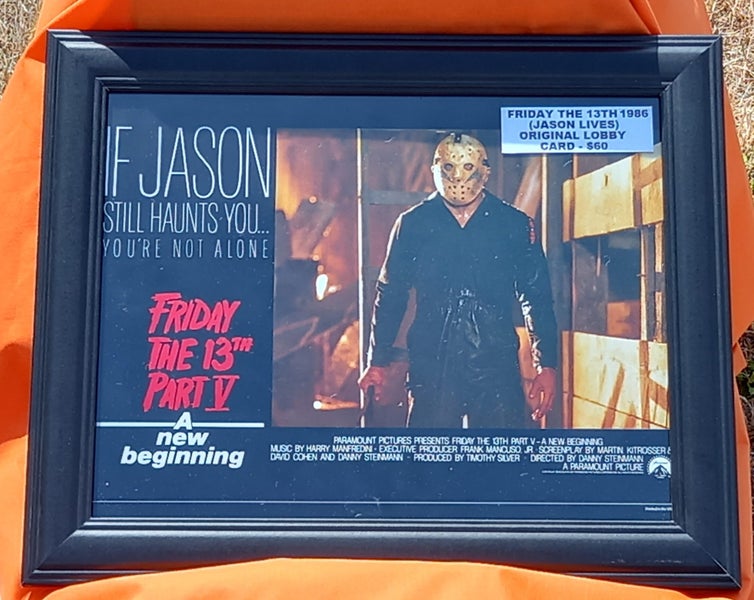 ORIGINAL 1986 Friday the 13th framed lobby theatre card Carousel 1