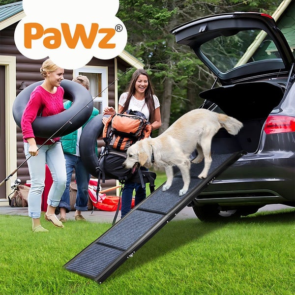 Pawz Dog Ramp For Car SUV Pet Dog Stairs Steps Ladder Travel Foldable Portable Carousel 10
